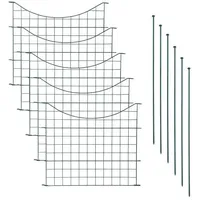 Teichzaun Unterbogen 11tlg Set Steckzaun Metall grün 5 Zaunelemente Gitterzaun