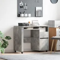 VidaXL Beton-Grauer Computer-Schreibtisch Beton grau Spanplatte Mittel