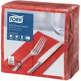 TORK Soft Dinnerservietten Rot, 1/8‐Falz, 3‐lagig, 39 cm × 39 cm, 12 × 100 Servi...