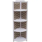 MCW Eckregal 28 x 110 x 28 cm Weiß Braun