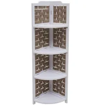 MCW Eckregal 28 x 110 x 28 cm Weiß Braun