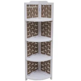MCW Eckregal 28 x 110 x 28 cm Weiß Braun
