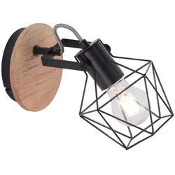Wandleuchte Wandstrahler Spotlampe Schlafzimmerlampe Holz-Natur L 28,5 cm