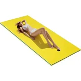 220x90cm Wasserhaengematte, Wasserliege 100kg Tragkraft, Schwimmmatte Schwimmfloss, Schwimmender Teppich, Schwimmende Wasser Bett Schwimminsel Gelb