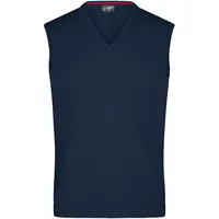 James & Nicholson Men's V-Neck Pullunder Klassischer Baumwoll-Pullunder blau,