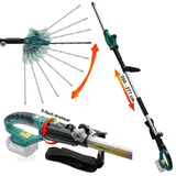 Ferrex Akku Heckenschere Teleskop Strauchschere kabellos bis 4m Arbeitshöhe