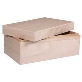 Rayher Hobby Rayher Aufbewahrungs-/Holz-Box mit Deckel, 20x12x9cm, Holzkiste, Holzschachtel mit abnehmbarem Deckel, FSC Mix Credit, 62815000, Groß