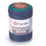 Yarn Art YarnArt Makramee-Baumwoll-Spektrum, Makramee-Schnur, 250 g, 246 m, 80 % Baumwolle, Makramee-Seil, mehrfarbig, Makramee-Garn, Gewicht Kammgarn – Aran(4) (1327)