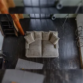 KAWOLA Big Sofa CADY Megacord taupe