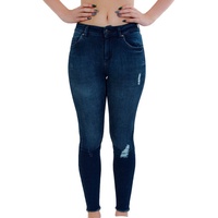 ONLY Damen Jeans onlBLUSH Mid ANK RAW JEANS REA2077 Skinny Fit Blau Normaler Bund Reißverschluss M | L 32