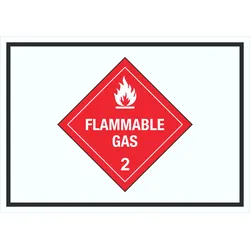 Schild Entzündliche Gase Symbol Flammable Gas Flamme A6 (105x148mm)