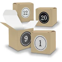 Adventskalender zum Füllen 24x Würfel BRAUN 650mm inkl Stickerbogen V05 Z04
