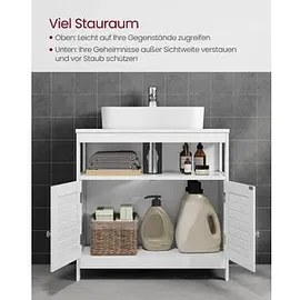 VASAGLE Waschtischunterschrank ohne Waschbecken BBC02WT weiß 60,0 x 30,0 x 60,0 cm