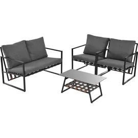 stilvora Gartenlounge Set 4-tlg. Schwarz