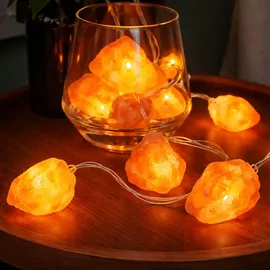 GLOBO LED Lichterkette Salzkristalle 165x4x4 cm Warmweiß