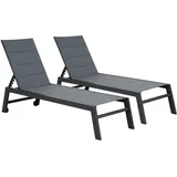 Happy Garden Sonnenliege 200 x 61 x 95 cm Grau