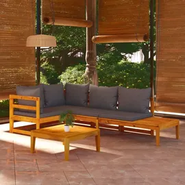 vidaXL Garten-Lounge-Set 4-tlg. grau Akazienholz