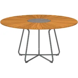 HOUE CIRCLE Gartentisch Stahl Grau/Bambus