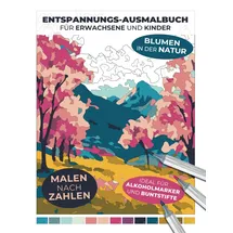 whiteraven books Entspannungs‐Ausmalbuch für Erwachsene und Kinder | Blumen in der Natur | Malen nach Zahlen | Ideal für Alkoholmarker und Buntstifte (Malen nach Zahlen: Entspannende Malbücher für Erwachsene)