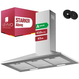 Levivo Dunstabzugshaube 90 cm Silber