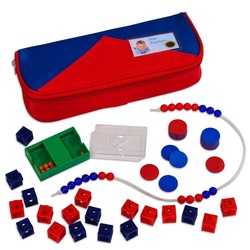 Betzold Lernspielzeug Mathematik-Set Grundschule - Kinder Rechenhilfe Rechnen lernen blau|rot