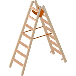 Layher 1020 Holzstehleiter mit 2x7 Stufen