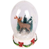 Buri Weihnachts-Glasdeko Schneekugel Weihnachtsdeko Winterdeko Hirsch Tannenbaum
