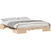 VidaXL Bodenbettgestell Braun 180 x 200 cm Massivholz Kiefer