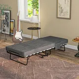 Homcom Klappbett Gästebett mit Rollen 80 x 190 cm grau