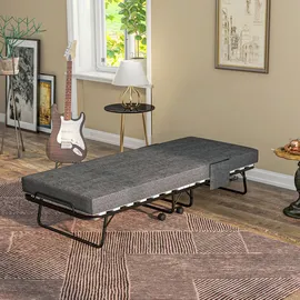 Homcom Klappbett Gästebett mit Rollen 80 x 190 cm grau