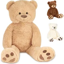 Brubaker XXL Teddybär 100 cm groß - Beige - Stofftier Plüschtier Kuscheltier