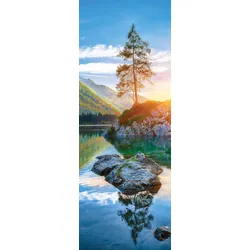 EUROART Glasbild 30 x 80 cm Hintersee Glas Blau