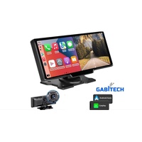 GABITECH 10 Zoll Monitor & Dashcam Kamera Carplay für Auto LKW PKW Wohnmobil Navigationsgerät (Zentraleuropa (19 Länder), Videoaufzeichnung, Sprachsteuerung, Android und Apple, Bluetooth) schwarz
