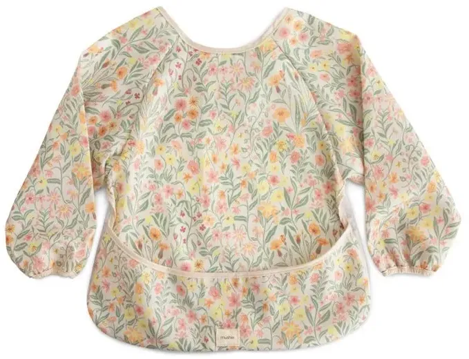 Mushie Long Sleeve Bib Lätzchen Pastel Blooms 6-24m 1 St.