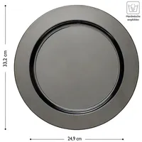 Echtwerk Platzteller Shiny Ø 33,2 cm schwarz 2er Set