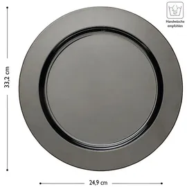 Echtwerk Platzteller Shiny Ø 33,2 cm schwarz 2er Set