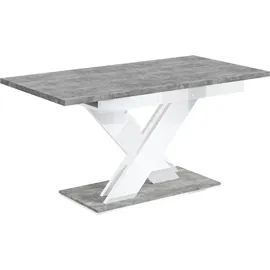 altdecor Esstisch ausziehbar, ideal als Küchentisch, Esszimmertisch oder Wohnzimmertisch, solide Konstruktion aus Möbelplatte - RONX - 140-180x80... - Grau