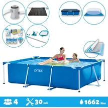 Intex Pool mit rechteckigem Rahmen 220 x 150 x 60 cm mit Zubehör – 2827097 Blau No Size