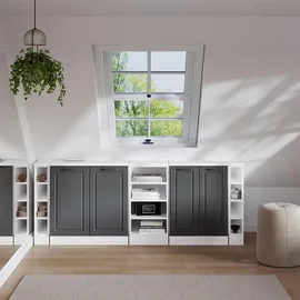 Vicco Sideboard 60 x 83,8 cm Anthrazit Landhaus / Weiß