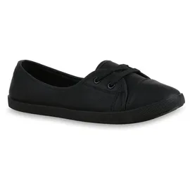 Stiefelparadies Damen Sportliche Ballerinas in Schwarz