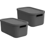 Rotho Albula Light 2er-Set Aufbewahrungsbox 12l Farbe:Anthrazit