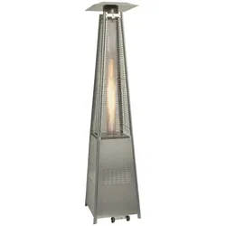 Outdoor-Gas-Terrassenheizer in Grau Flamme Pyramid 13000W. Ideal für Restaurants und Hotels.