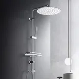 dylin gmbh Regendusche Duschset Duschsystem mit Ablage Wassersparend Chrom ohne Duscharm...