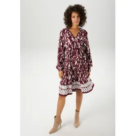 Aniston CASUAL Tunikakleid mit kunstvollem Druck und Bordüre am Saum Lila 38