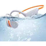 Atopskins IPX8 wasserdichte Knochenschall Kopfhörer Schwimmen, Unterwasser Schwimmkopfhörer Knochenschall Bluetooth 5.3 Mit 32GB MP3 Player Schwimmen Surfen schwimmkopfhörer zum Schwimmen (weißgelb)