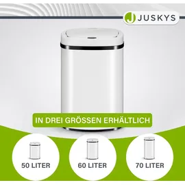 Juskys Automatik Mülleimer mit Sensor - Weiß