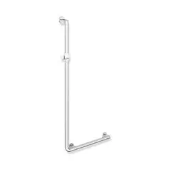 Hewi System 900 Winkelgriff mit Brausehalter 900.33.201XA92 1250 x 600 mm, Brausehalter Anthrazitgrau, Ausführung rechts