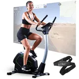 Christopeit Sport Ergometer Heimtrainer Eco 1000 inkl. Pulsmessgurt – Generator, Magnet-Bremssystem, USB, Kinomap-App, bis 150kg Gewicht