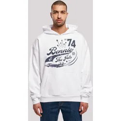 Kapuzenpullover F4NT4STIC "Elton John Bennie And The Jets", Herren, Gr. XS, weiß, Obermaterial: 100% Baumwolle, oversize, Langarm, Pullover, Musik, Band, Logo