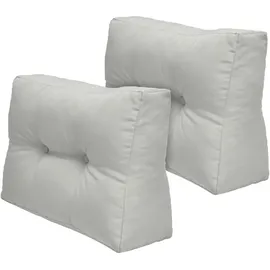 Beautissu Palettenkissen 60 x 40 x 20 cm hellgrau 2-tlg.
